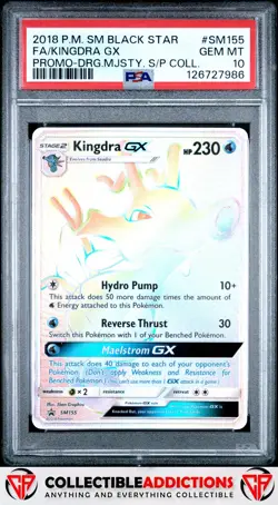 2018 Pokemon Sm Black Star Promo #SM155 Kingdra Gx Promo PSA 10 - Image 1