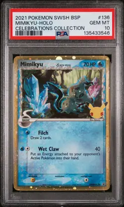 2021 Pokemon Sword Shield Black Star Promo Champs Chest Holo Mimikyu PSA 10 - Image 1