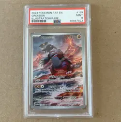 Pokemon Groudon Illustration Rare Holo 199/182 SV04 PSA 9 English 2023 - Image 1