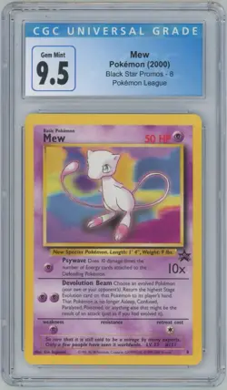 2000 Pokemon Black Star Promo Mew #8 – CGC 10 GEM MINT - Image 1