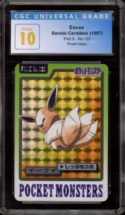 Pokemon Bandai Carddass Eevee Part 3 Japanese Prism #133 CGC 10 Pristine - Image 1
