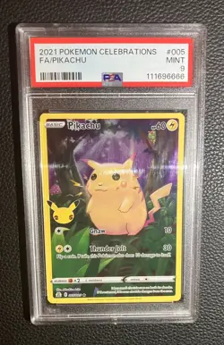 2021 Pokemon Celebrations 005/025 FA Pikachu PSA 9 - Image 1