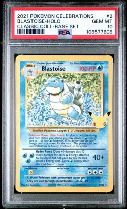 PSA 10 💎 Blastoise 2/102 Celebrations Classic Collection 2021 Pokemon #2 Holo - Image 1