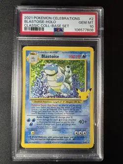 PSA 10 💎 Blastoise 2/102 Celebrations Classic Collection 2021 Pokemon #2 Holo - Image 3