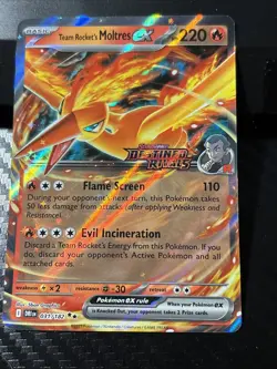 Team Rocket's Moltres ex 031/182 Destined Rivals Stamp UPC Promo Pokemon TCG NM - Image 1