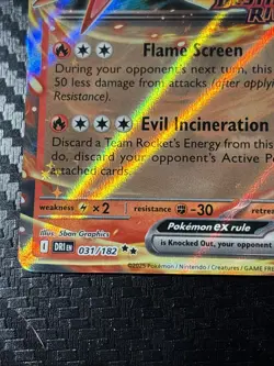 Team Rocket's Moltres ex 031/182 Destined Rivals Stamp UPC Promo Pokemon TCG NM - Image 2