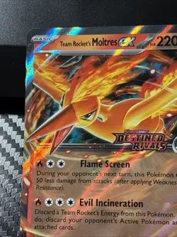 Team Rocket's Moltres ex 031/182 Destined Rivals Stamp UPC Promo Pokemon TCG NM - Image 5