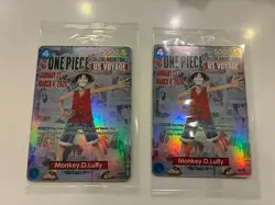 2 (Lot of 2) One Piece CCG Monkey.D.Luffy Promo Card US Voyage 5000 Sealed - Image 1