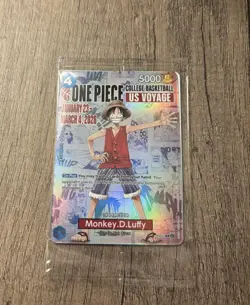 One Piece US Voyage College Basketball Promo Card Monkey D Luffy - Image 1