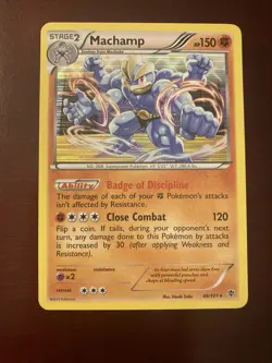 Machamp 49/101 Plasma Blast Holo Rare Pokemon TCG Card - Image 1