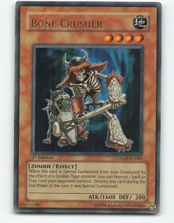Bone Crusher #CRMS-EN083 Ultra Rare 1st Edition Yugioh Card - Image 1