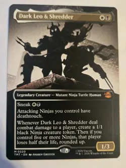 Dark Leo & Shredder Borderless Teenage Mutant Ninja Turtles TMNT Magic MTG NM - Image 1