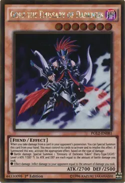 Yugioh! Gorz the Emissary of Darkness - PGL2-EN081 - Gold Rare - 1st Edition Nea - Image 1
