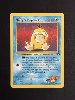 Misty's Psyduck 90/132 - Gym Challenge - VINTAGE WOTC POKEMON CARD - NM - Image 1