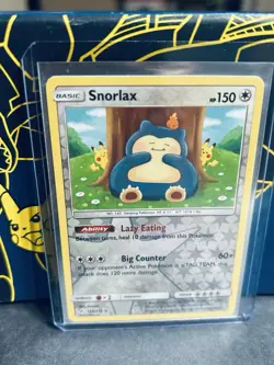 Snorlax 158/214 Sm-Unbroken Bonds Reverse Holo Pokemon Card LP - Image 1