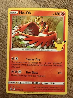 Pokemon TCG Ho-Oh Celebrations Holo Rare Card 001/025 NM - Image 1