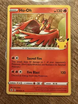 Pokemon TCG Ho-Oh Celebrations Holo Rare Card 001/025 NM - Image 3