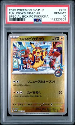 Fukuoka's Pikachu Promo 289/SV-P PSA 10 - Fukuoka Pokemon Center Exclusive - Image 1