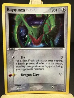 2006 Pokemon POP Series 1 Rayquaza 3/17 Holo Rare LP SWIRL - Image 1