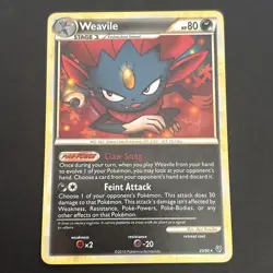 Weavile 25/90 Regular HGSS Undaunted Pokemon TCG NM 2010 - Image 1