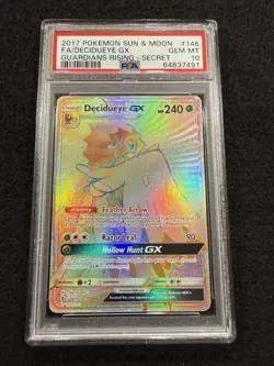 Pokemon Decidueye GX Rainbow Secret Rare 146/145 from Guardians Rising PSA 10! - Image 1