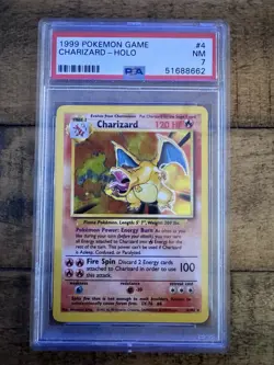 1999 Pokemon Base Set Unlimited Charizard Holo PSA 7 - Image 1