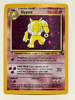 Vintage 1999 Pokemon TCG Fossil HYPNO HOLO Rare 8/62 LP English, Unltd. - Image 1