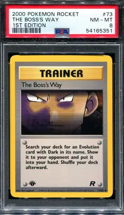 PSA 8 Pokemon Team Rocket 1st Edition The Boss's Way Trainer #73 - Image 1