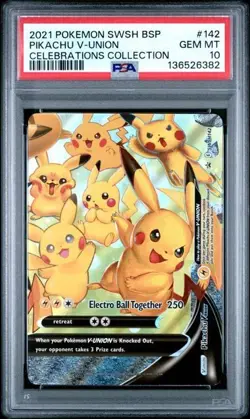 PSA 10 Pikachu V-union 142 Celebrations Collection Pokemon 2021 - Image 1