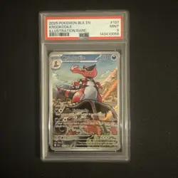 Pokemon Krookodile 137/086 PSA 9 Black Bolt Illustration Rare - Image 1