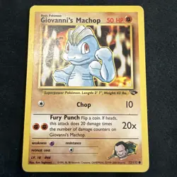 Pokemon TCG Giovanni’s Machop Gym Challenge 72/132 Regular LP/MP - Image 1