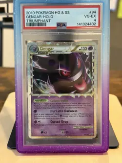 2010 POKEMON HEARTGOLD & SOULSILVER TRIUMPHANT #94 GENGAR-HOLO PSA 4 - Image 1