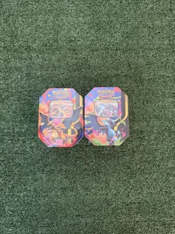 Pokemon Mega Charizard X & Y EX Tin Set - 1 of each - Factory Sealed - Image 1