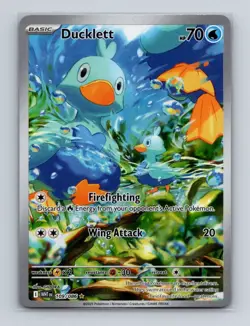 Ducklett 109 2025 Pokemon S&V White Flare Illustration Rare Card NM+ - Image 1