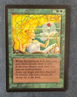 MTG INTERNATIONAL EDITION VERDURAN ENCHANTRESS (IE / CE) CLIP CORNER COLLECTOR'S - Image 1