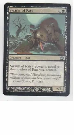 MTG 3X FOIL 9TH EDITION SWARM OF RATS NM/M MAGIC THE GATHERING UNCOMMON CREATURE - Image 5