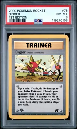 2000 POKEMON TEAM ROCKET 1ST EDITION #75 DIGGER PSA 8 - Image 1