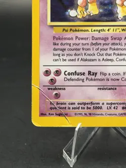 Alakazam 1/102 Holo Rare Pokemon Base Set Unlimited (DMG) - Image 2