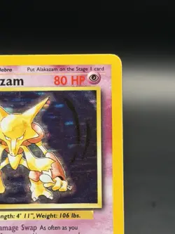 Alakazam 1/102 Holo Rare Pokemon Base Set Unlimited (DMG) - Image 4