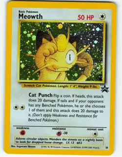 Meowth - Holo - #10 WOTC Black Star Promo - Pokemon TCG - 2000 - Image 1
