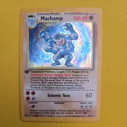 Pokemon TCG Machamp Holo Rare 1st Edition Base Set 008/102 (1999-2000) - Image 1