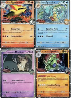 Pokemon Destined Rivals Stamped Pre-Release 034 049 087 096 Promo Set of 4 Cards - Image 1