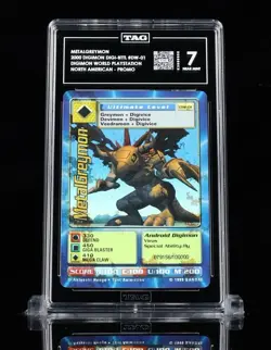 Bandai Digimon MetalGreymon DW-01 Holo Card PlayStation Promo, TAG 7 POP 1 - Image 1