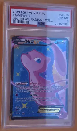 2013 POKEMON B&W LEGEND TREASURES RADIANT COLL RC24/RC25 FULL ART/MEW EX PSA 8 - Image 1