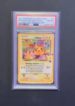 Pokemon Birthday Pikachu #24/53 Black Star Promo Holo Celebrations PSA Graded - Image 1