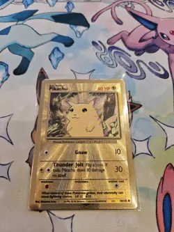 Pikachu Gold Metal Card 58/102 - Pokemon TCG Celebrations 25th Anniversary - Image 1