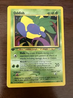 1st Edition Neo Genesis Oddish 68/111 EXCELLENT LP Pokemon TCG - Image 1