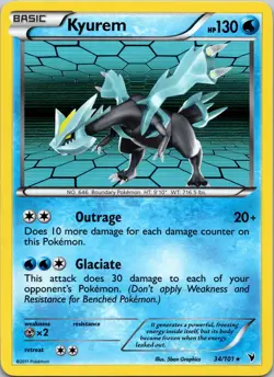 Kyurem 34/101 Noble Victories Holo LP / NM Pokemon TCG - Image 1