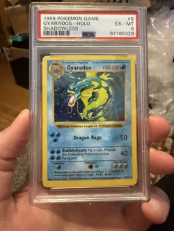 PSA 6 Shadowless Gyarados 6/102 Base Holo 1999 Pokemon Card Vintage - Image 1