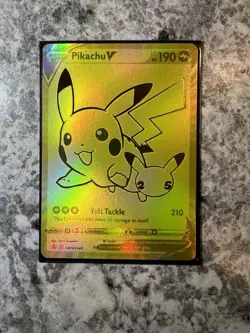 Pikachu V SWSH145 Sword & Shield Promo Card Holo Gold Pokemon Near Mint - Image 1